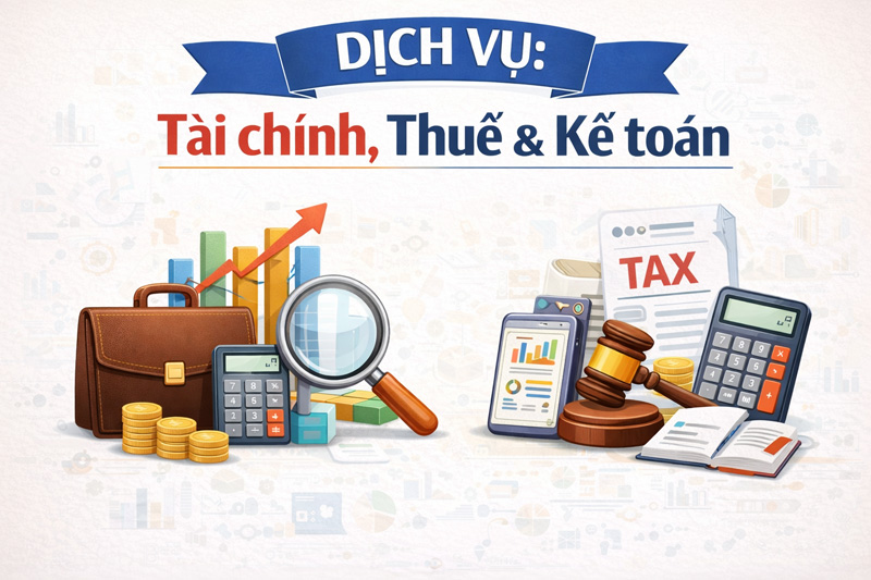 <p style="text-align: center;"><span style="font-size: 12pt;"><strong>Dịch vụ: T&agrave;i ch&iacute;nh, Thuế & Kế to&aacute;n</strong></span></p>