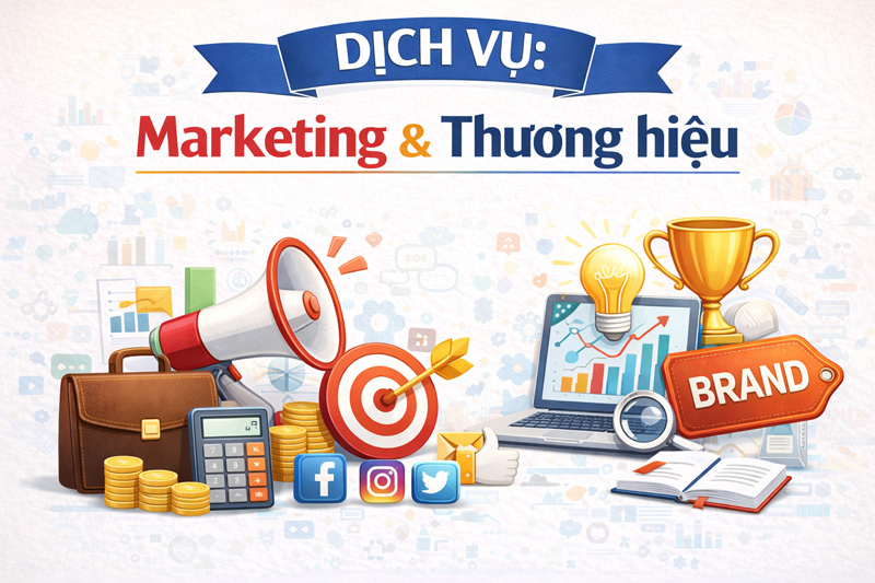 <p style="text-align: center;"><strong>Dịch vụ: Marketing & Thương hiệu</strong></p>